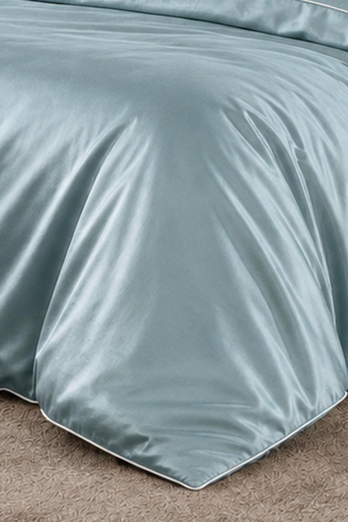 Alix Piped Cotton Satin Double 6-Piece Duvet Cover Set