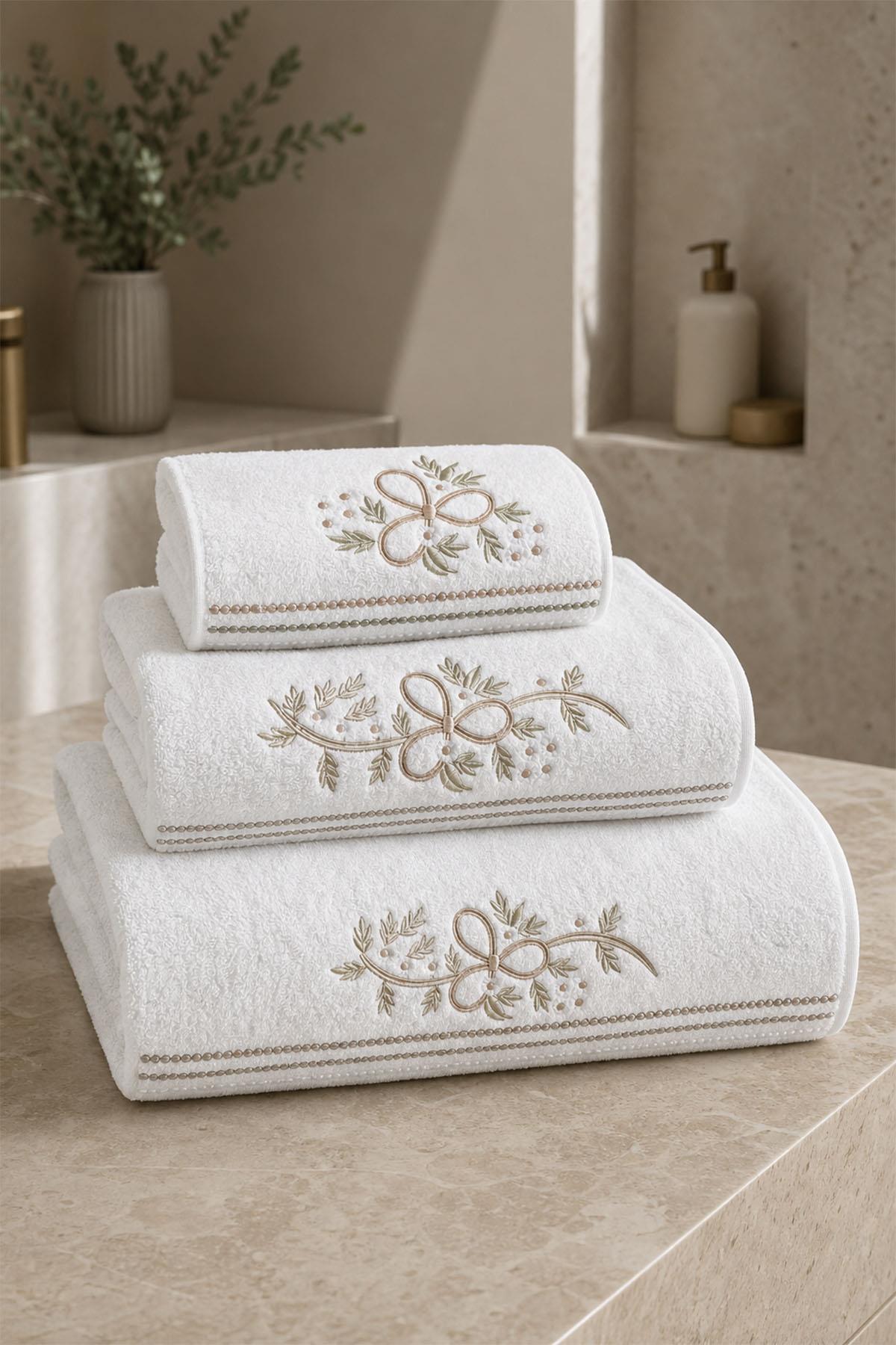 Asciugamano da bagno ricamato Begonvil (90 x 150 cm)