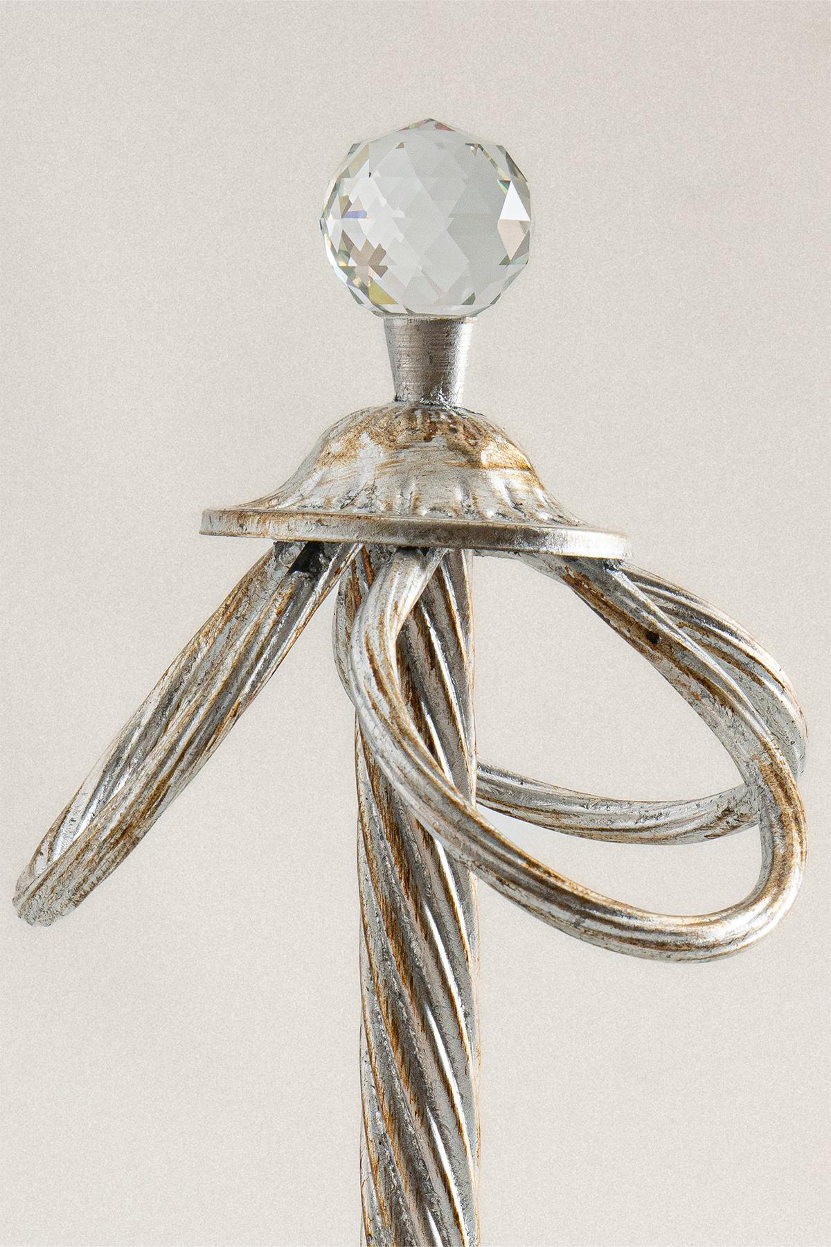 Portarotoli di carta con dettagli in foglia argento Crystal e 3 pendenti - Nazik Home - Dai valore alla tua casa!