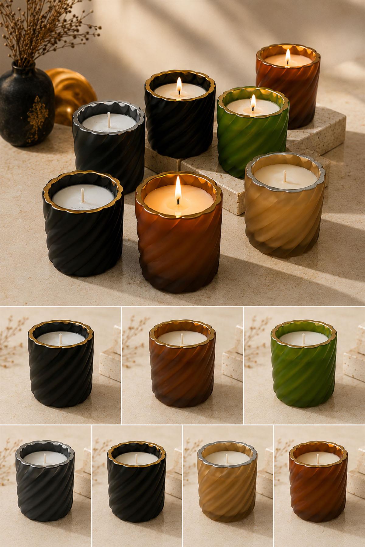 Candela a spirale nera Devin (10 cm)
