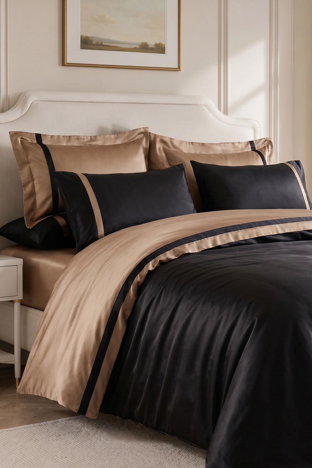 Set copripiumino Elite Super King Size da 6 pezzi in raso di cotone 100%