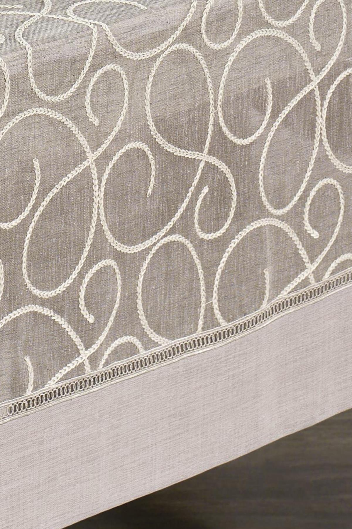 Tovaglia beige, antimacchia, pratica, con motivo, decorazione per tavola 160x260 cm