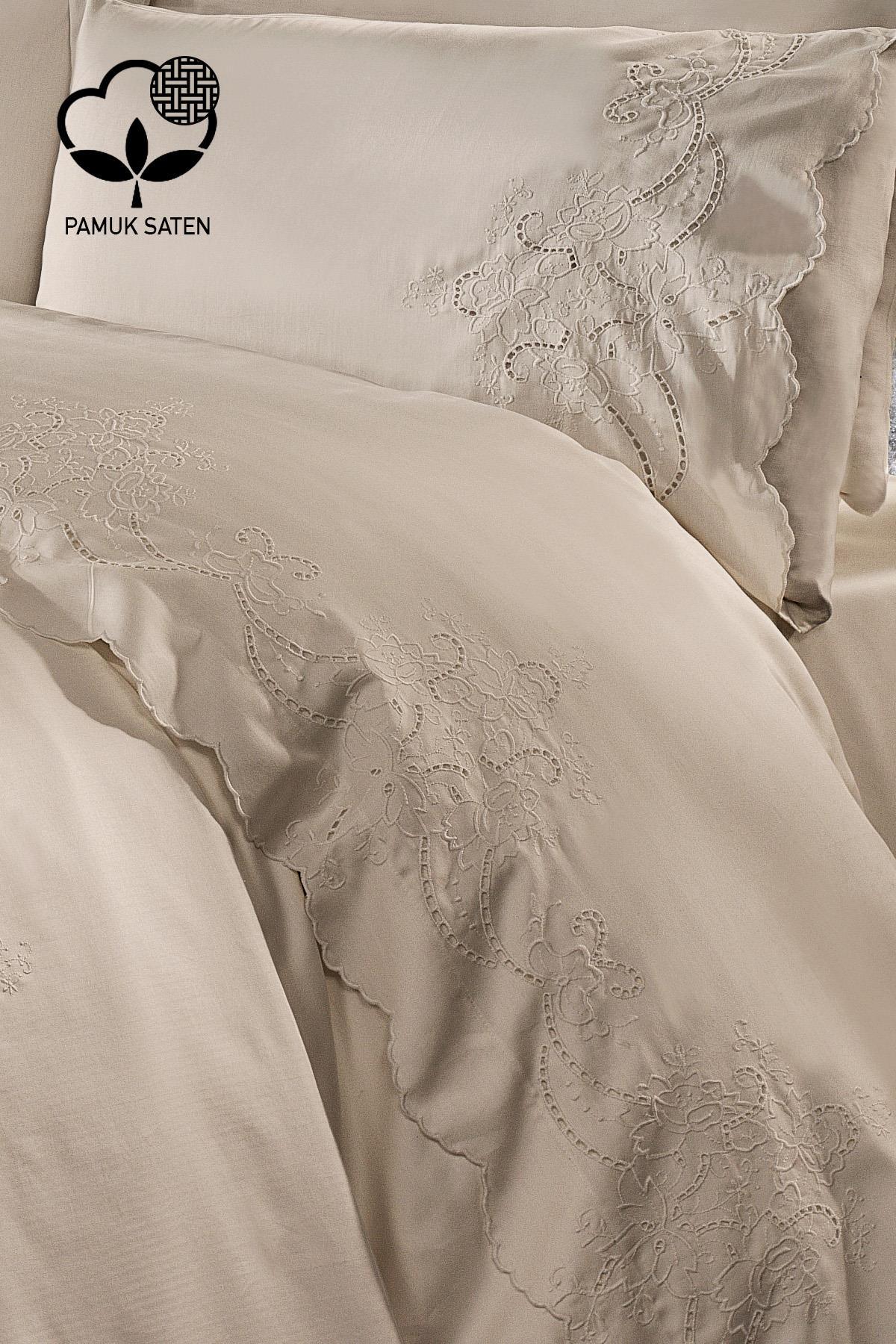 Set copripiumino e copriletto 7 pezzi Hanedan ricamato Super King Size - Nazik Home - Valore alla mia casa!