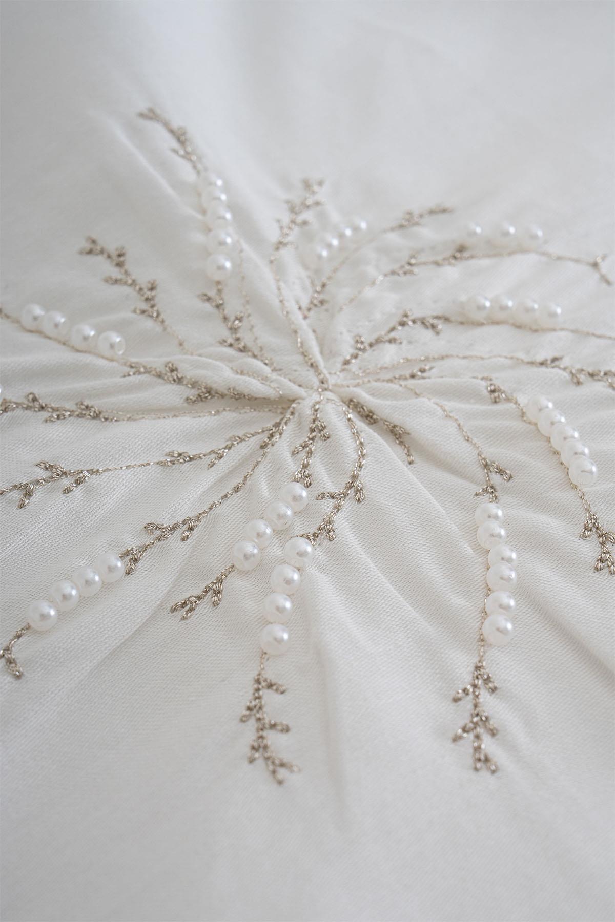 Set Copripiumino 6 Pezzi Lorient in Raso di Cotone Ricamato, Super King Size
