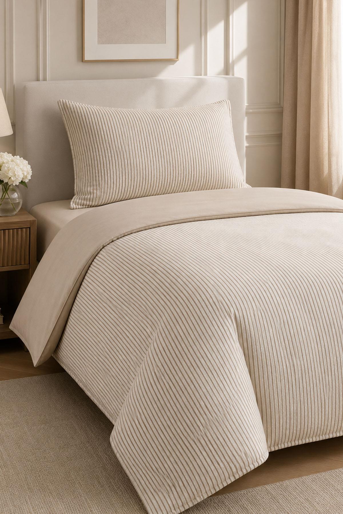 Set di biancheria da letto singolo Lozano a righe, 100% cotone, 3 pezzi