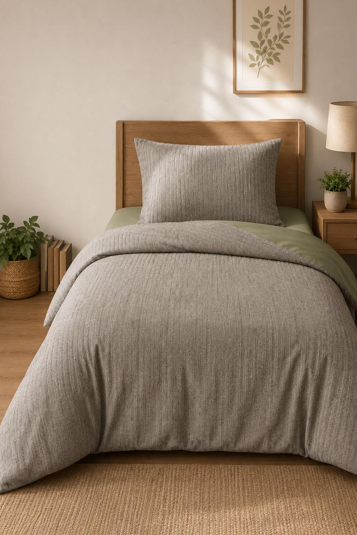 Set di biancheria da letto singolo Lozano a righe, 100% cotone, 3 pezzi