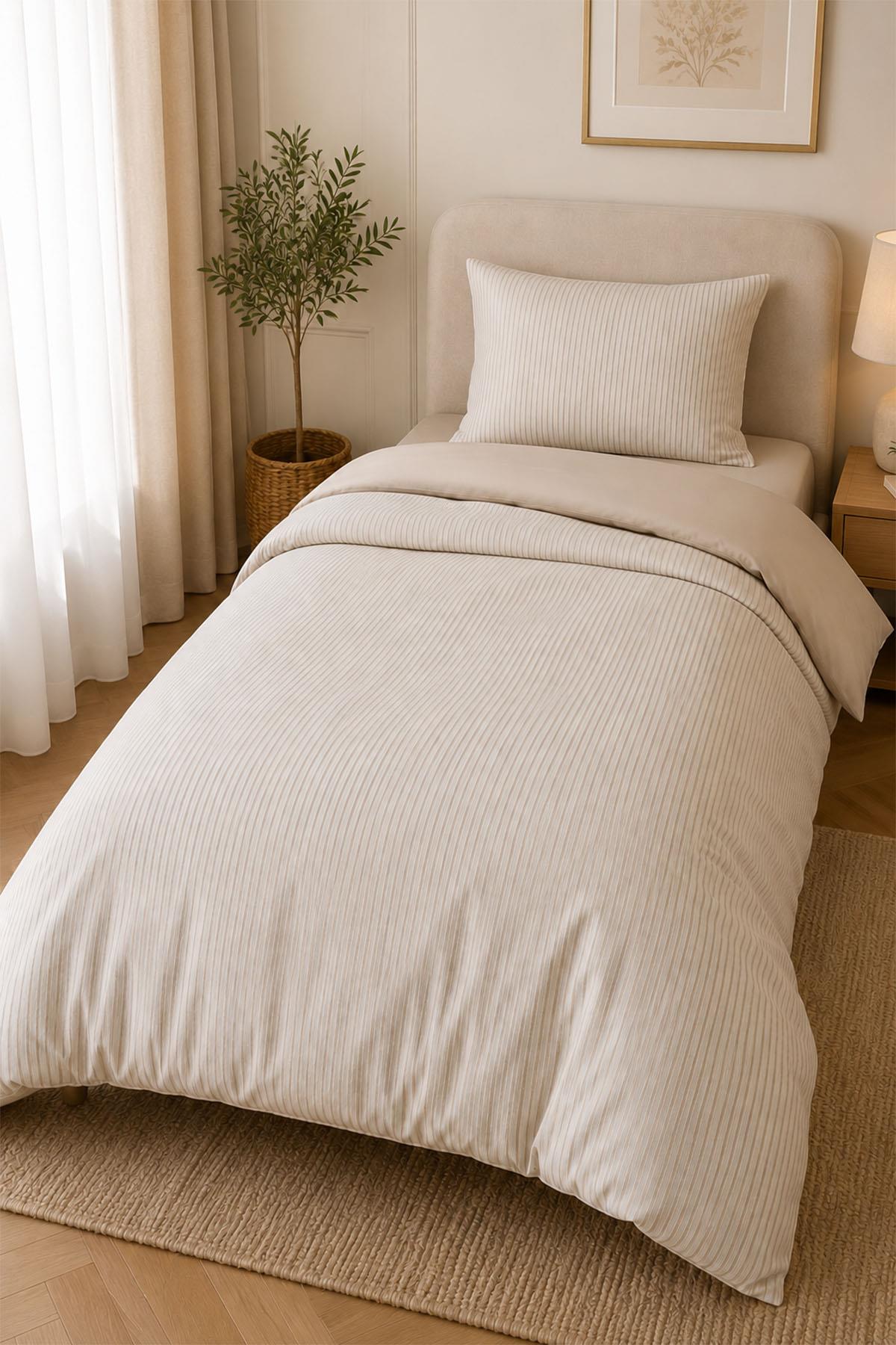 Set di biancheria da letto singolo Lozano a righe, 100% cotone, 3 pezzi