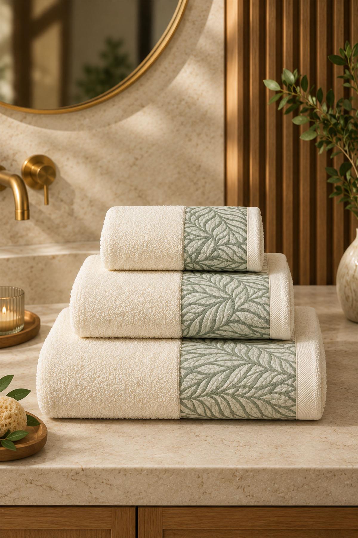 Sage Leaf Pattern Hand Towel (30 x 50 cm)