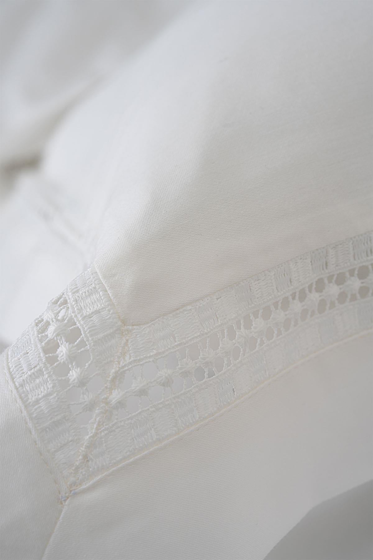 Set Copripiumino Matrimoniale 6 Pezzi in Raso di Cotone Ricamato Sofia