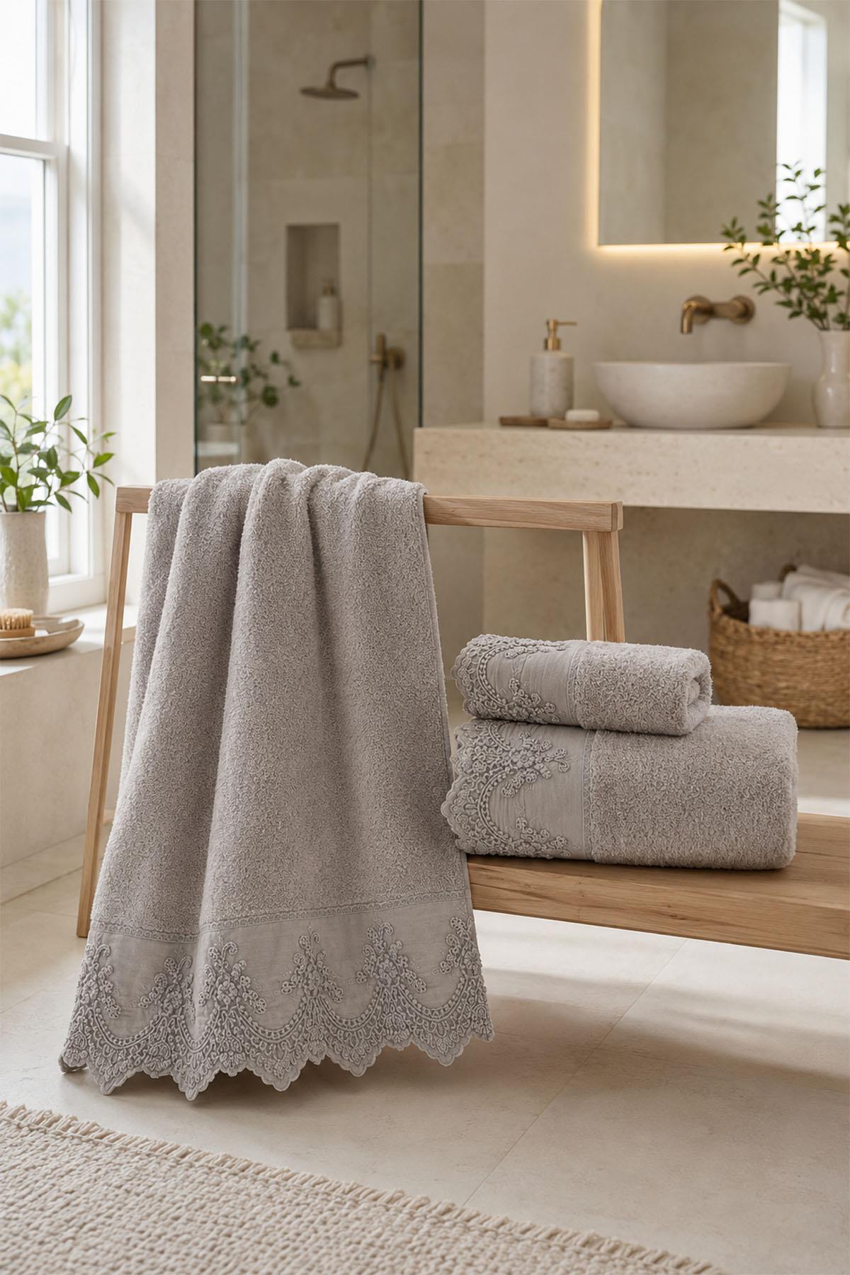 Asciugamano da viso con ricamo Tual (30 x 50 cm)