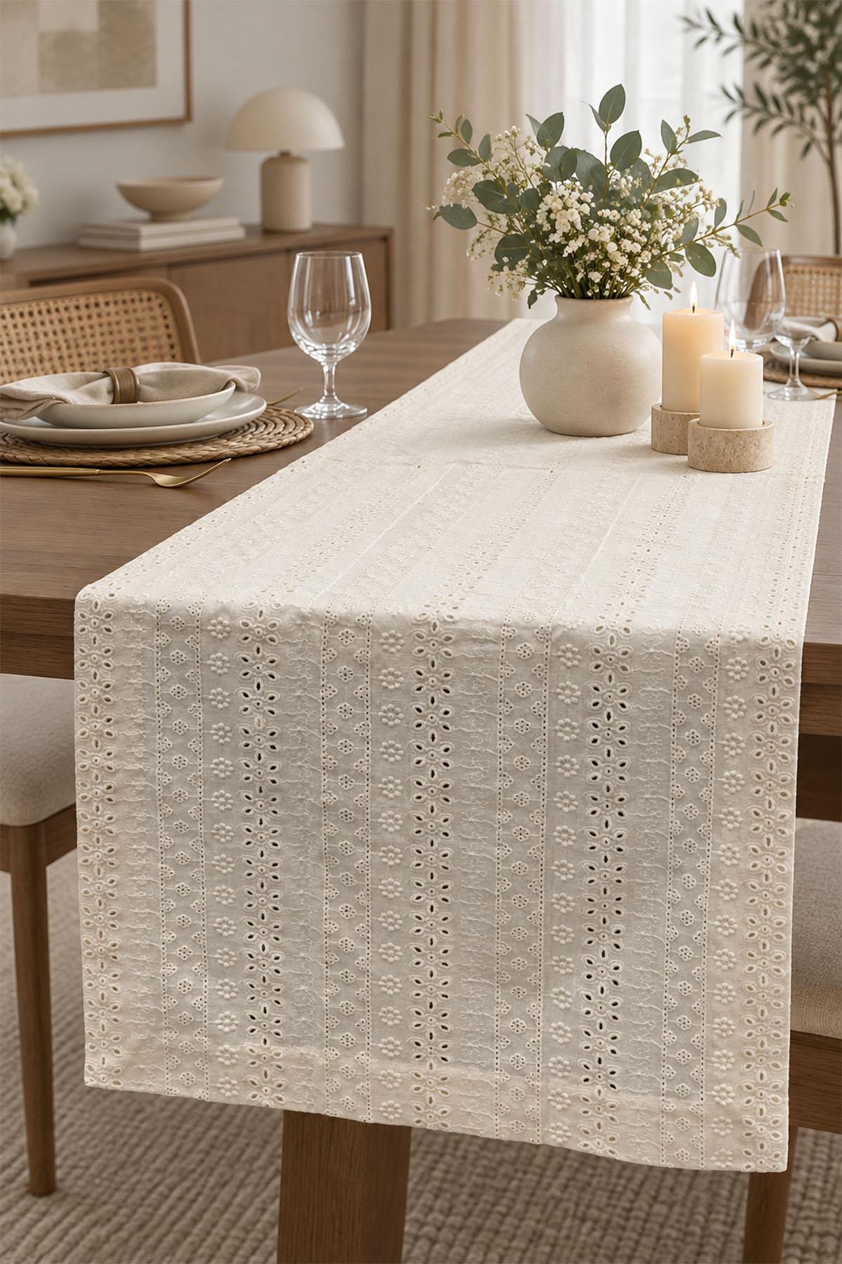 Tappeto a corsia ricamato con motivo azalea, resistente alle macchie e di facile manutenzione (50 x 160 cm)