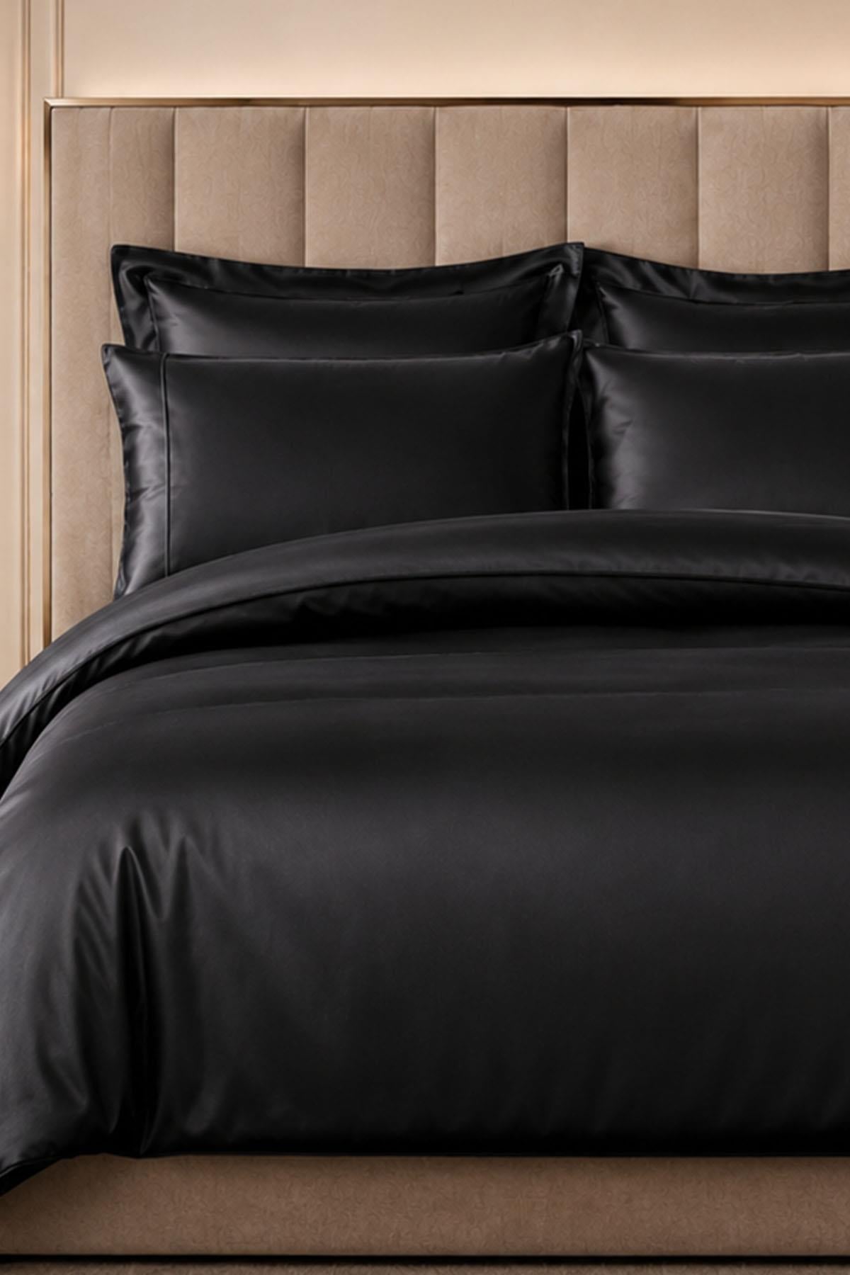 Set copripiumino Alix in raso di cotone con bordino, misura Super King Size, 6 pezzi.
