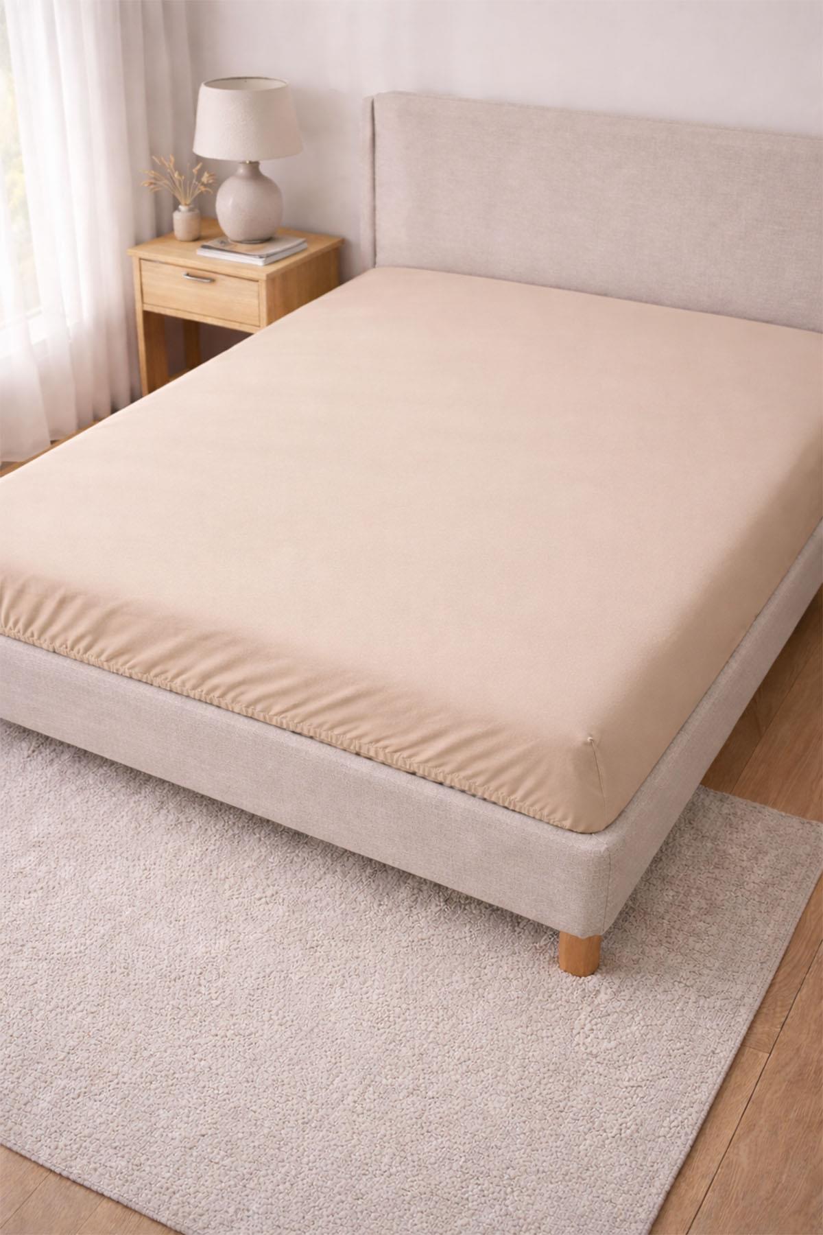 Lenzuolo singolo con angoli elasticizzati in raso di cotone basic (100 x 200 cm)