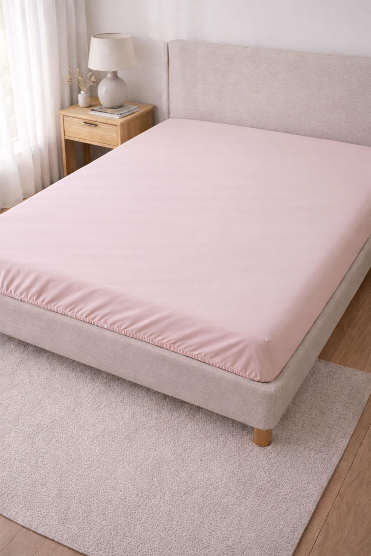 Lenzuolo singolo con angoli elasticizzati in raso di cotone basic (100 x 200 cm)