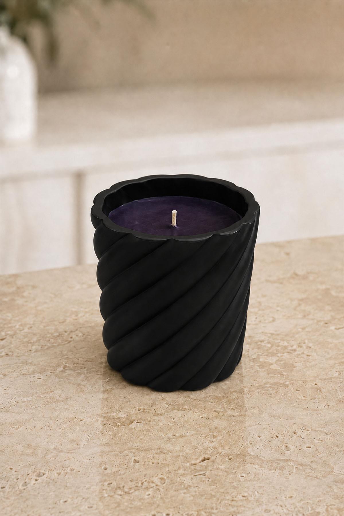 Candela a spirale nera Devin (10 cm)