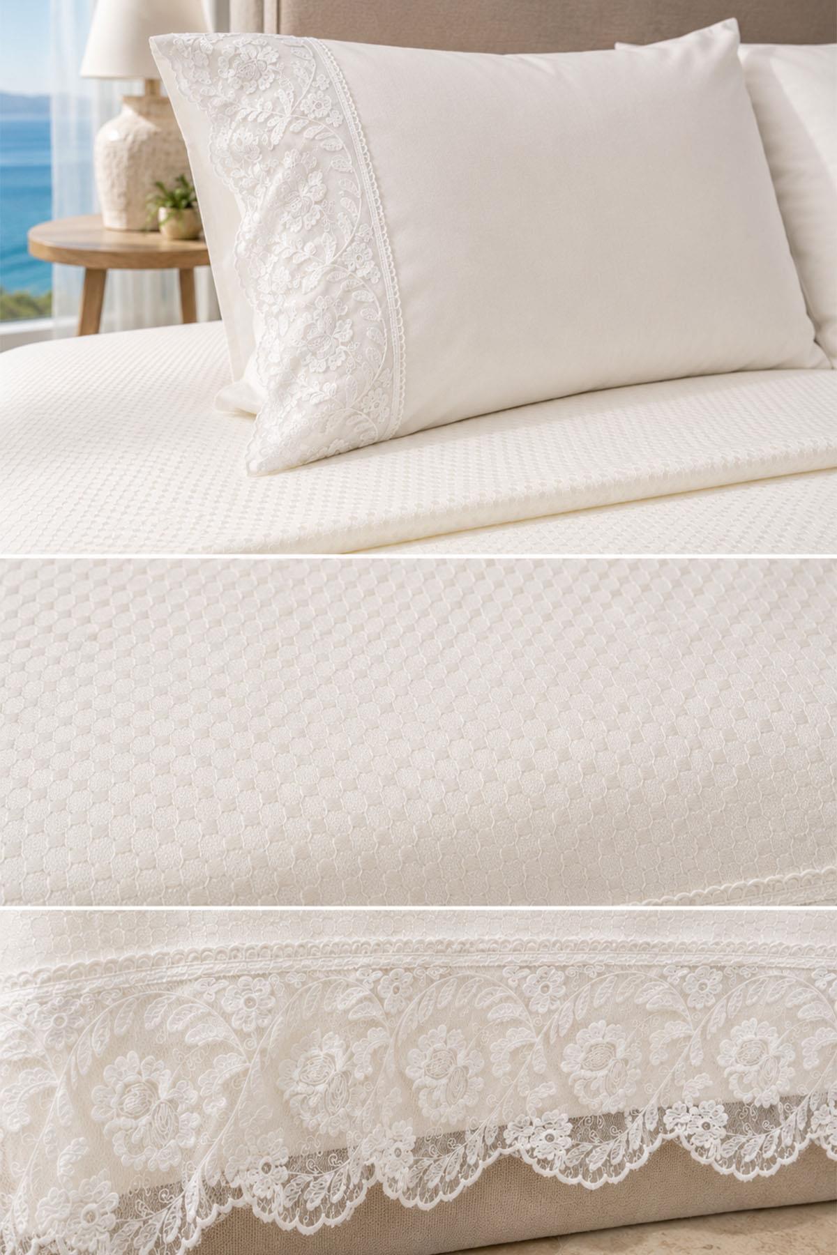 Set copriletto matrimoniale 4 pezzi Dolce Dantelli