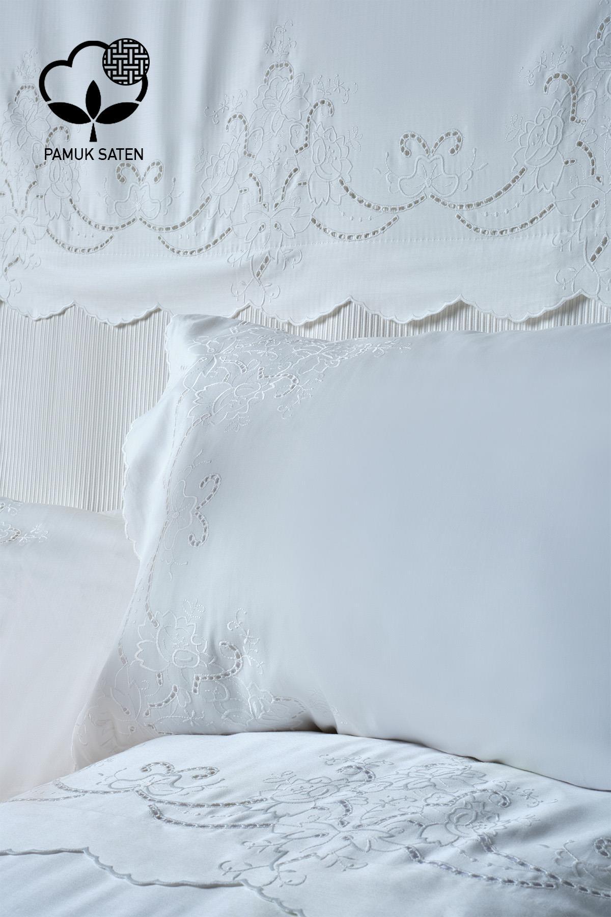 Set copripiumino e copriletto 7 pezzi Hanedan ricamato Super King Size - Nazik Home - Valore alla mia casa!