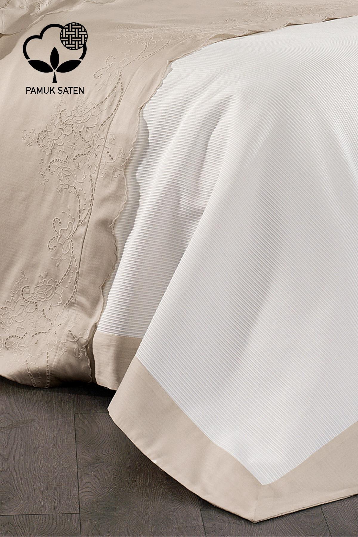 Set copripiumino e copriletto 7 pezzi Hanedan ricamato Super King Size - Nazik Home - Valore alla mia casa!