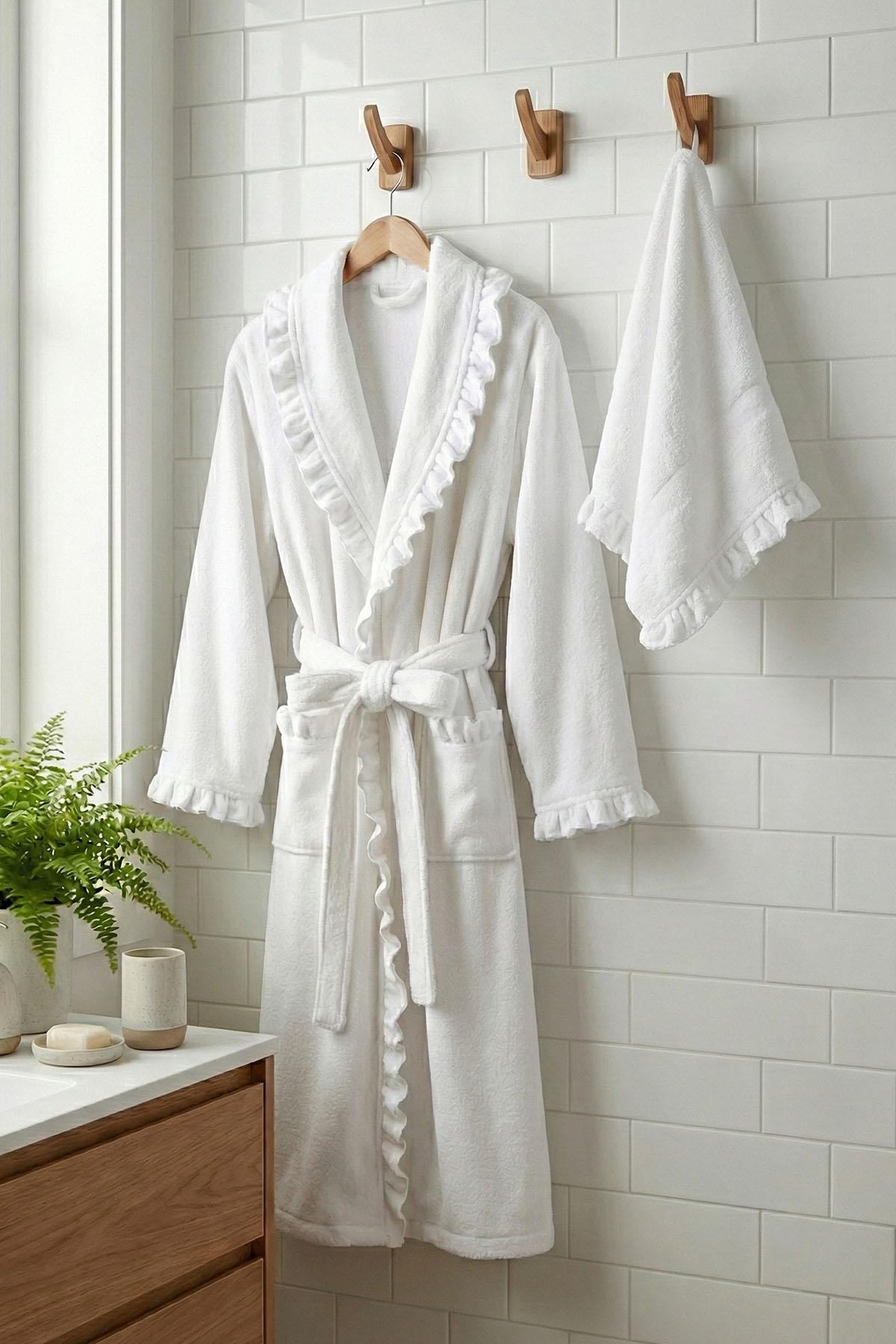 Set accappatoio in cotone da donna Marla
