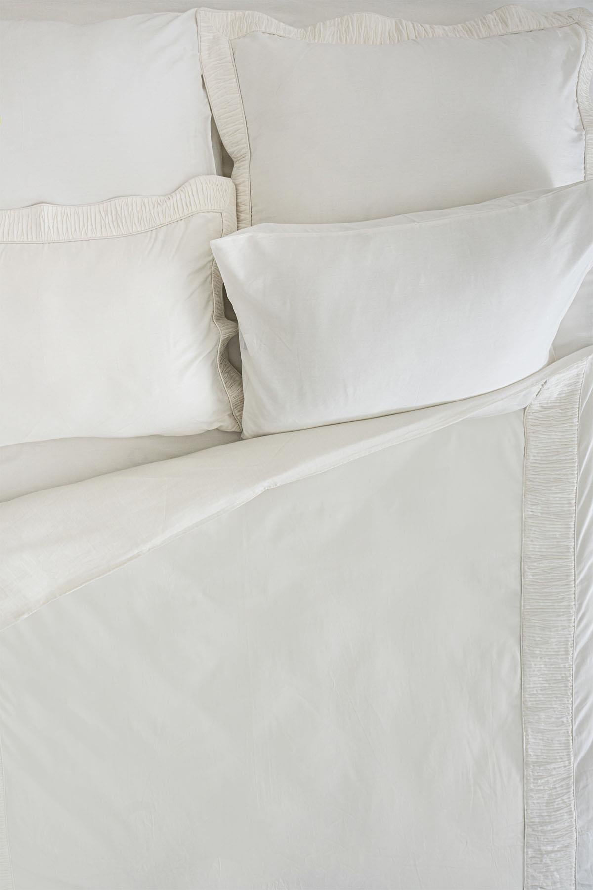 Set Copripiumino Terosa in Raso di Cotone con Dettagli Plissettati, Super King Size, 6 Pezzi